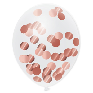 Ballonnen + confetti rosé goud (Ø30cm, 5st) Ballonnen + confetti rosé goud (Ø30cm, 5st)